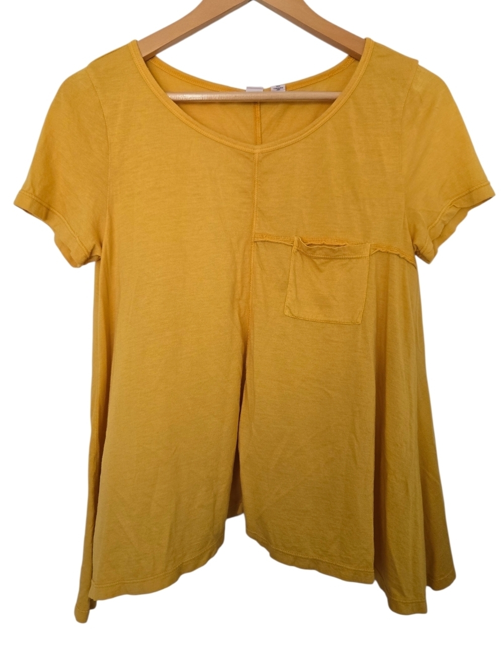Melrose and Market Mustard Short Sleeve Pocket Swing Tee Medium